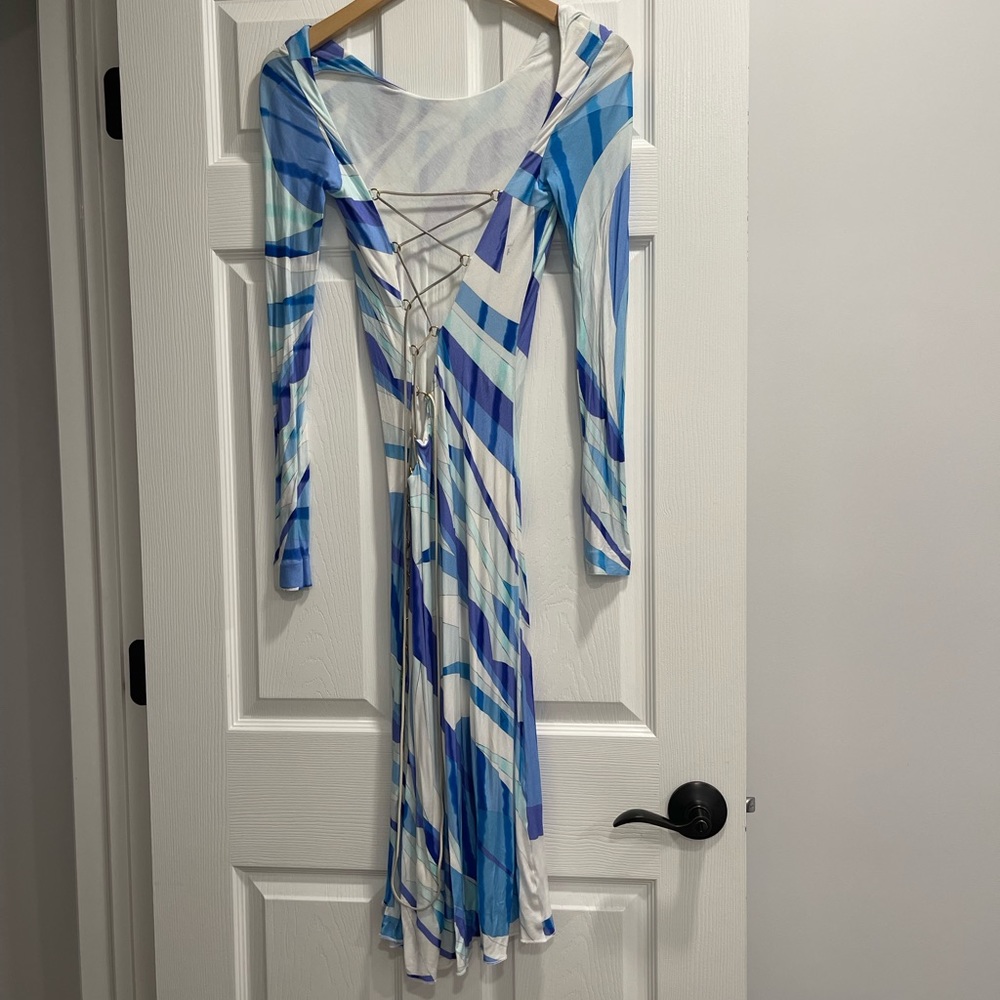 Emilio pucci dress with leather strappy back